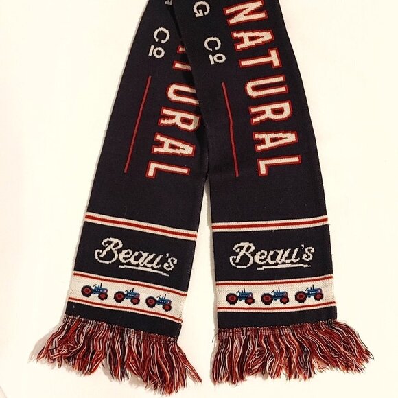 RARE Beau's Brewing Company Knit Scarf Cold Weather Scarf Plush Beer Tractor - Picture 2 of 2